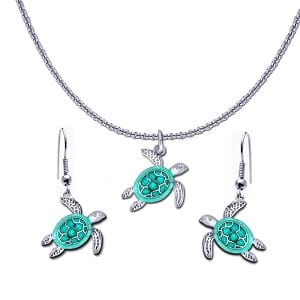 Sea Turtle Necklace and Earring Set